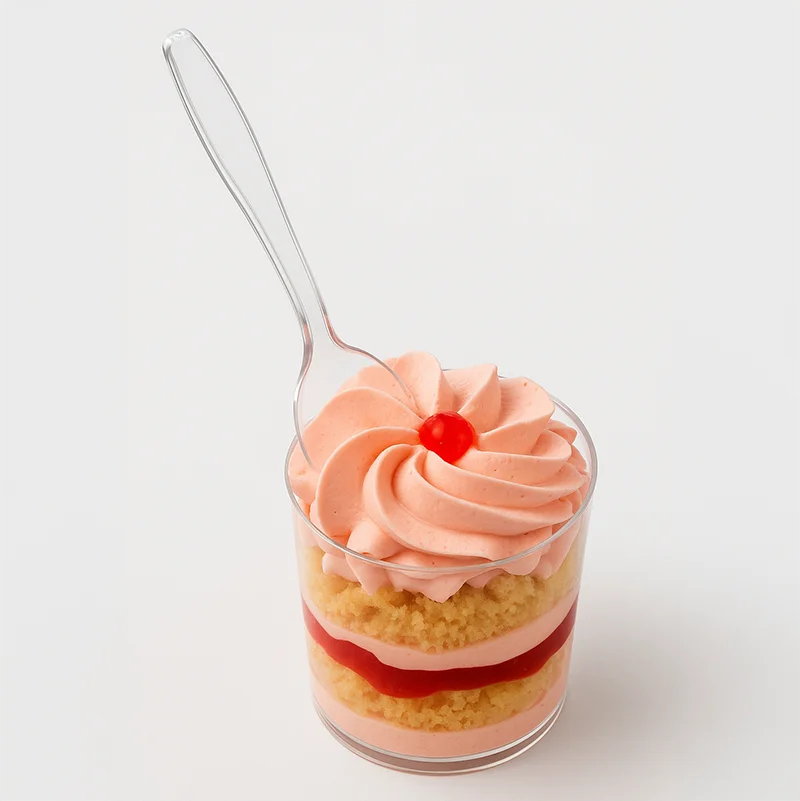 Cucharita Postre Premium Plástico Reutilizable PS 12.5 cm Transparente (576 uds)
