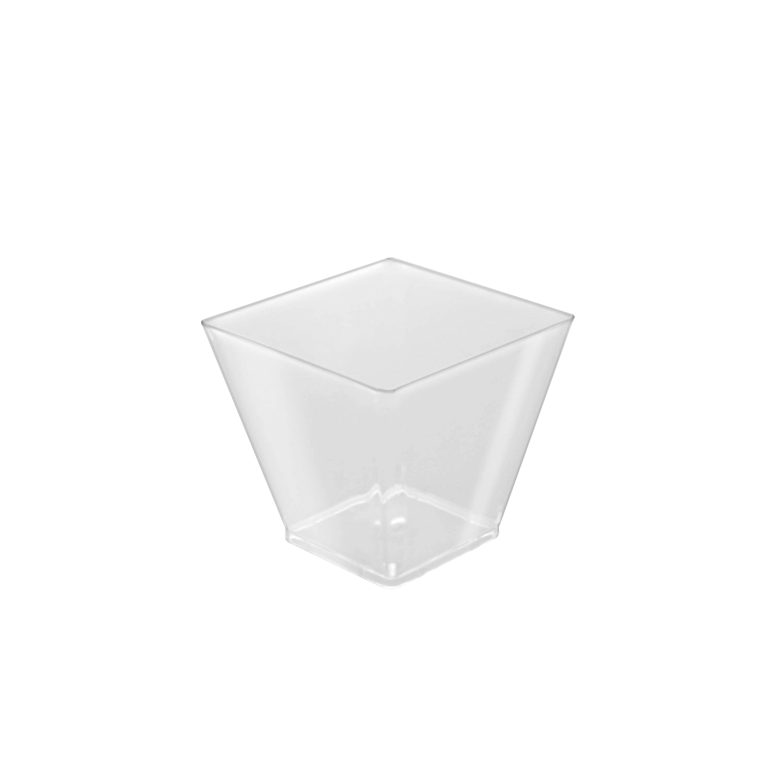 Mini Bol Cuadrado Plástico Reutilizable PS Finger Food 120cc Transparente 5 uds