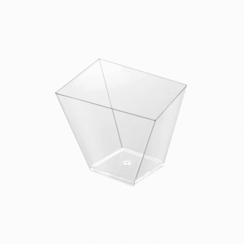 Mini Bol Cuadrado Asimétrico Plástico PS Reutilizable 180 cc Transparente (3 uds)