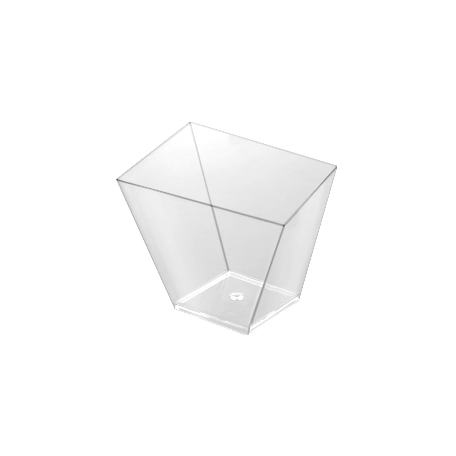 Mini Bol Cuadrado Asimétrico Plástico Reutilizable PS Finger Food 180cc Transparente 25 uds