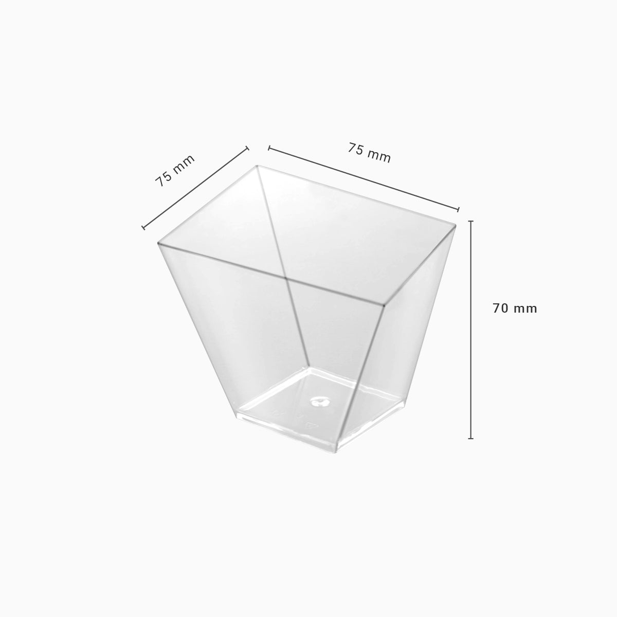 Mini Bol Cuadrado Asimétrico Plástico PS Reutilizable 180 cc Transparente (3 uds)