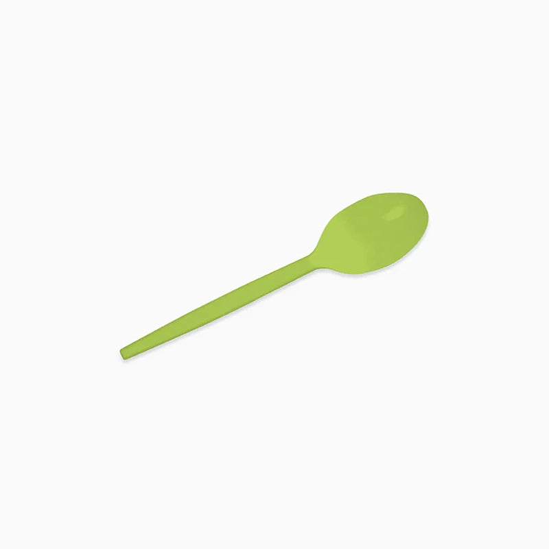 Cucharita Postre Plástico Reutilizable PS 12.5 cm Verde Lima (15 uds)