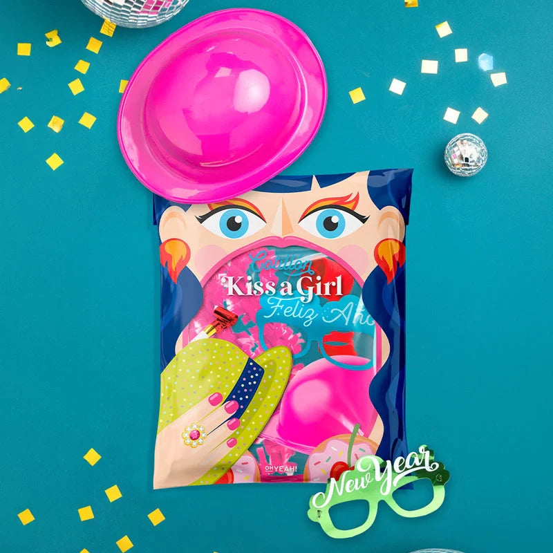 Bolsa de Cotillón Kiss a Girl Nochevieja 5 Piezas (30 uds)