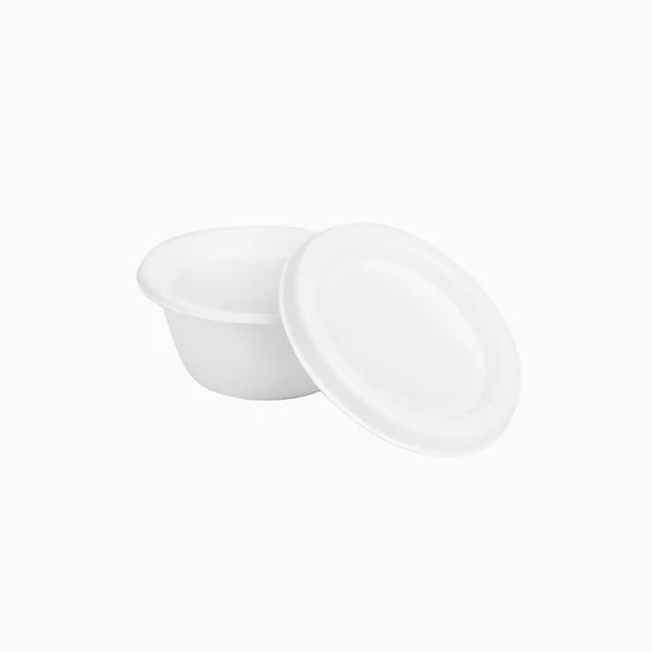 Tarrina Caña de Azúcar 60ml Blanco con Tapa 500 uds