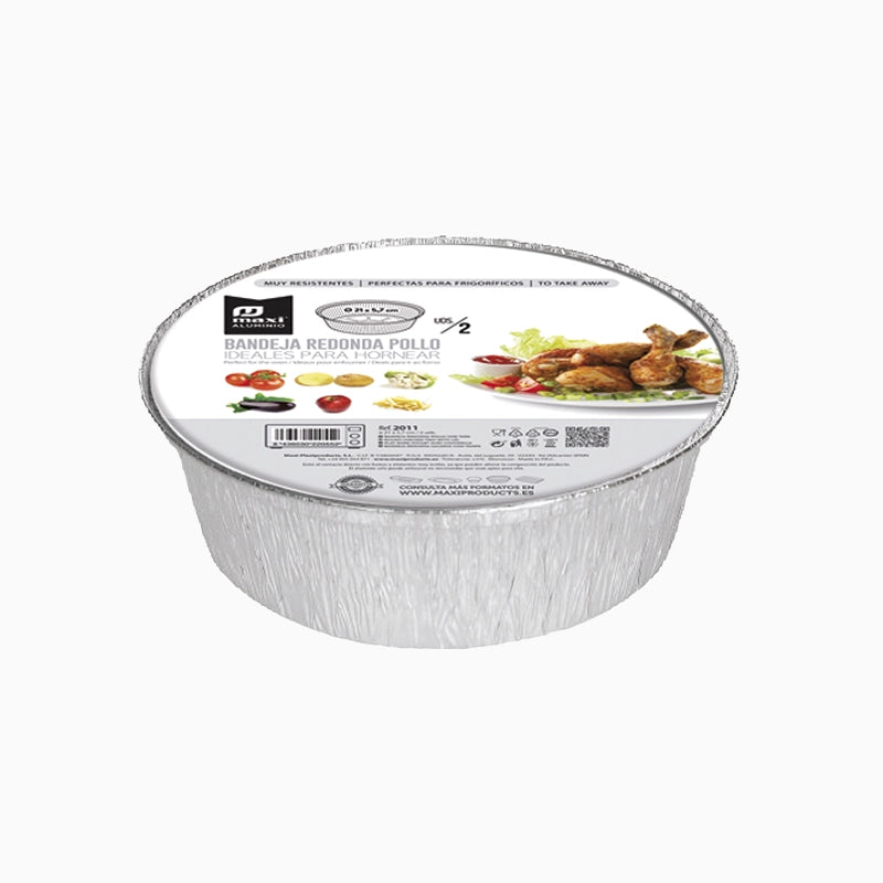 Bandeja Aluminio Tapa Redonda Ø21 x 5,7 cm / Pack 12 uds