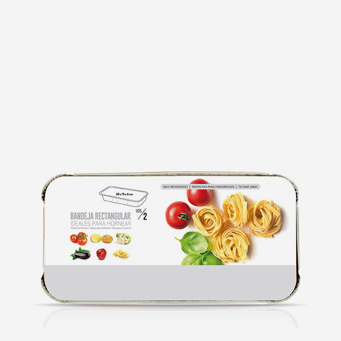 Bandeja Rectangular Aluminio 30 x 15 x 6.1 cm con Tapa (64 uds)