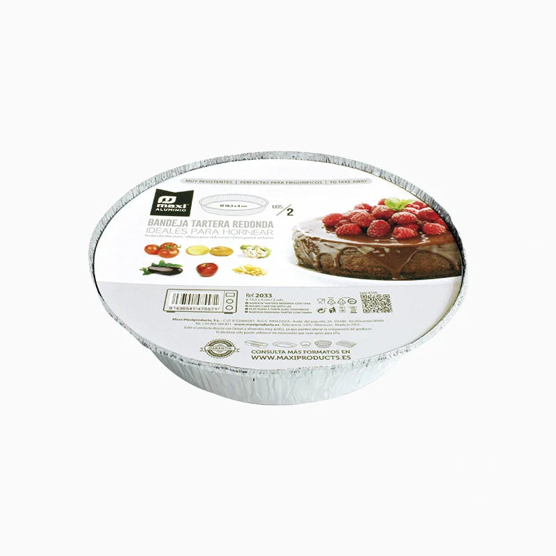 Bandeja Redonda Aluminio Ø 18.3 x 4 cm con Tapa (96 uds)