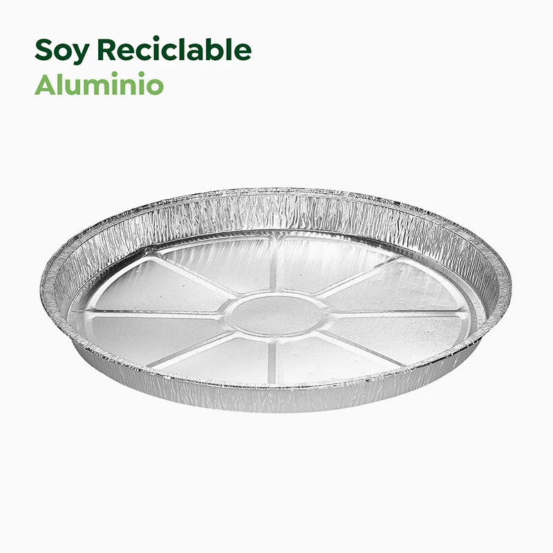 Bandeja Redonda Extragrande Aluminio Ø 33 x 2.3 cm para Pizza (96 uds)
