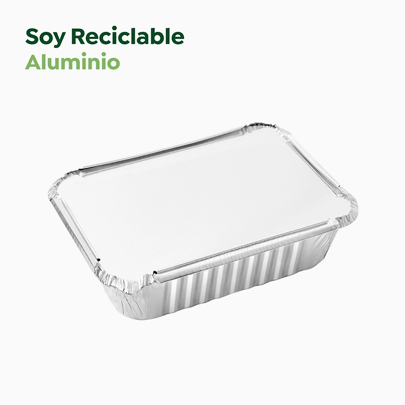Bandeja Aluminio Con Tapa Rectangular 18,5 x 13,5 x 5,5 cm 336 uds