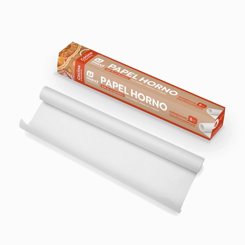 Papel Horno Siliconado Doble Capa 8 m Blanco (1 ud)