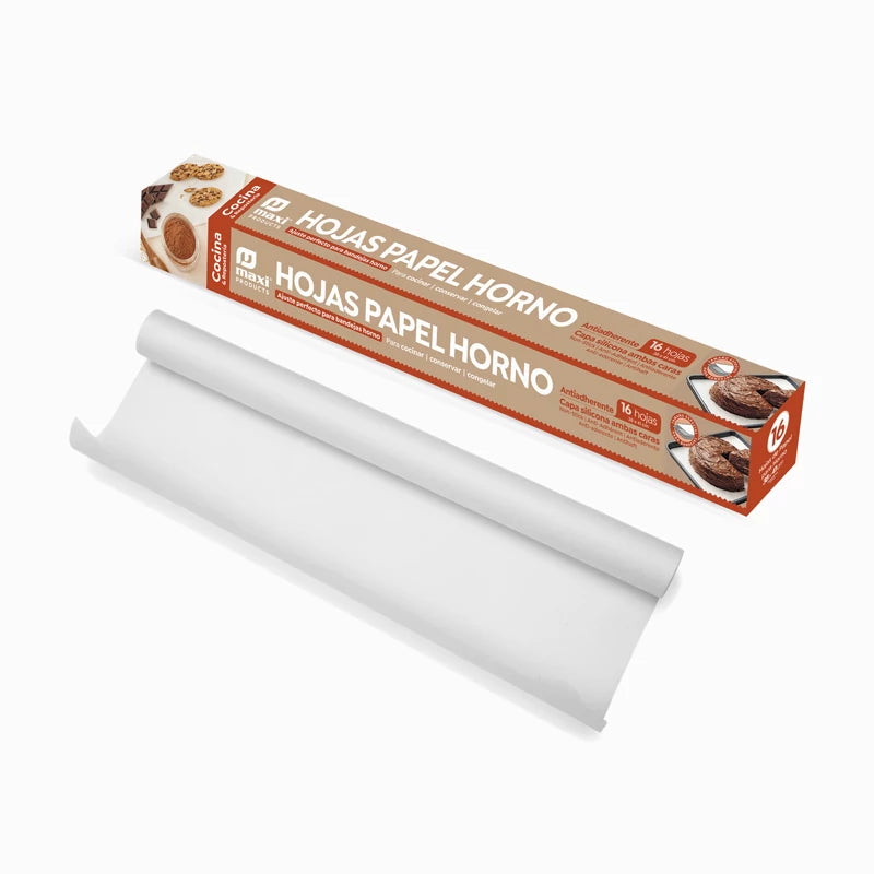Hojas Papel Horno Siliconado Doble Capa 16 Hojas Blanco (1 ud)