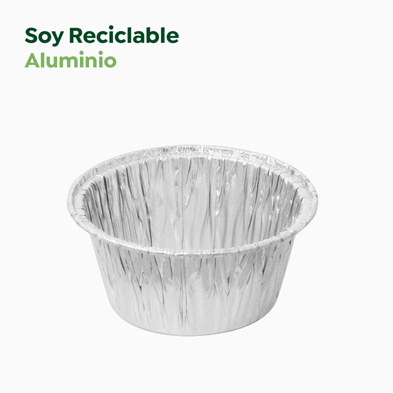 Bandeja Redonda Aluminio Ø 8 x 3.6 cm con Tapa (6 uds)