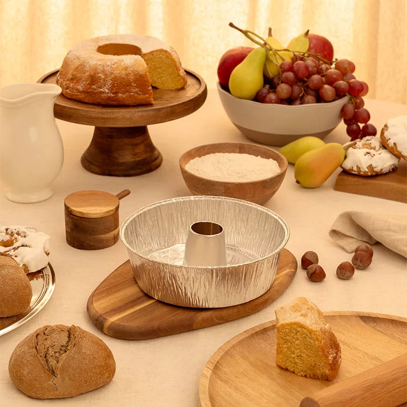 Bandeja Redonda Aluminio Ø 19.5 x 6 cm Tartera Repostería (2 uds)