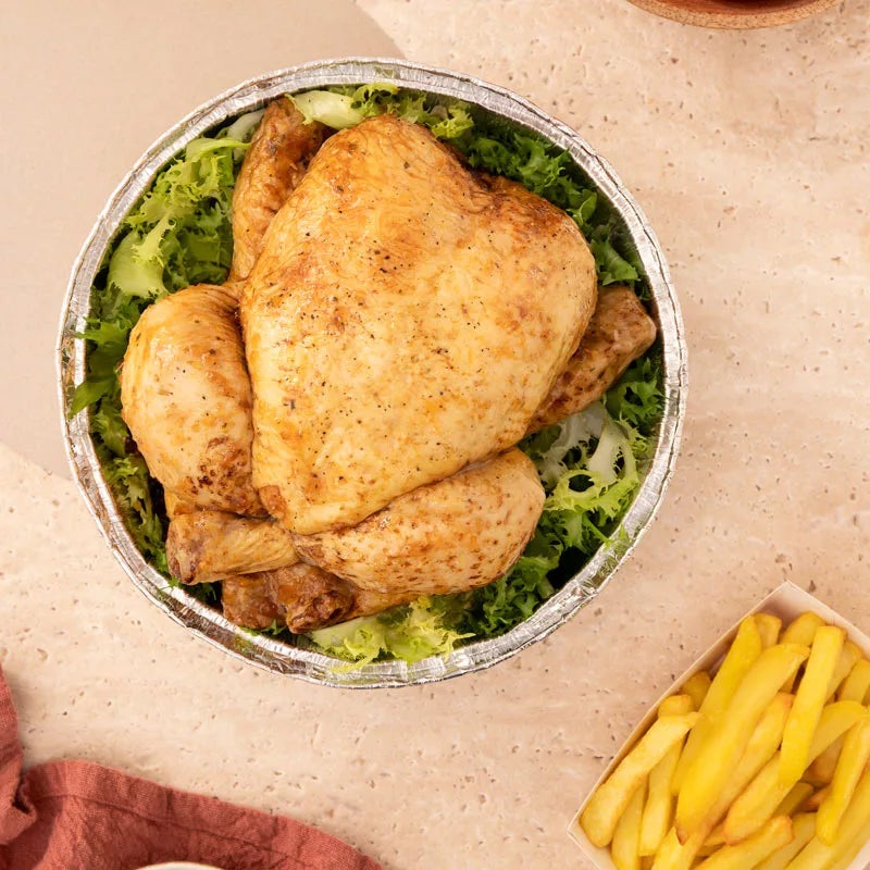 Bandeja Aluminio Redonda Ø 21 x 5.7 cm Pollo Asado (125 uds)
