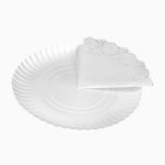 Bandeja Redonda Cartón con Blonda Ø 35 cm Blanco (72 uds)
