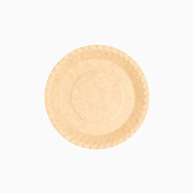 Plato Llano Redondo Postre Cartón Biodegradable Ø 18 cm Kraft (12 uds)