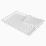 Bandeja Rectangular Cartón con Blonda 34 x 42 cm Blanco (72 uds)