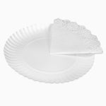 Bandeja Redonda Cartón con Blonda Ø 38 cm Blanco (1 ud)