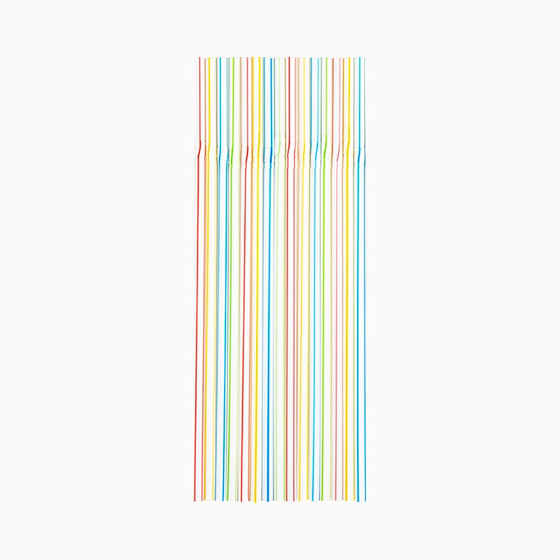 Pajita Flexible PLA Biodegradable 21 cm Rayas Multicolor (50 uds)