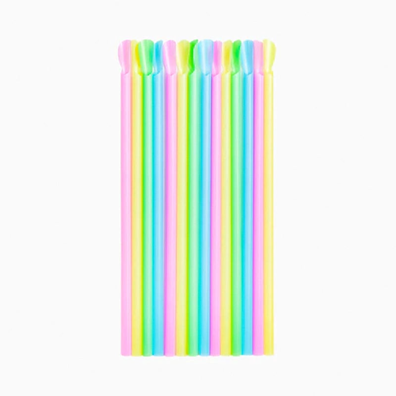 Pajita Cuchara PLA Biodegradable 20 cm Multicolor (100 uds)