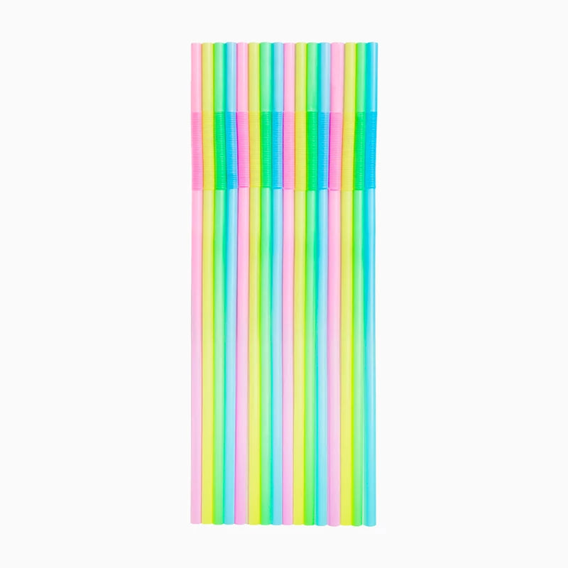 Pajita Extralarga Plástico PP Reutilizable 26 cm Multicolor (1400 uds)