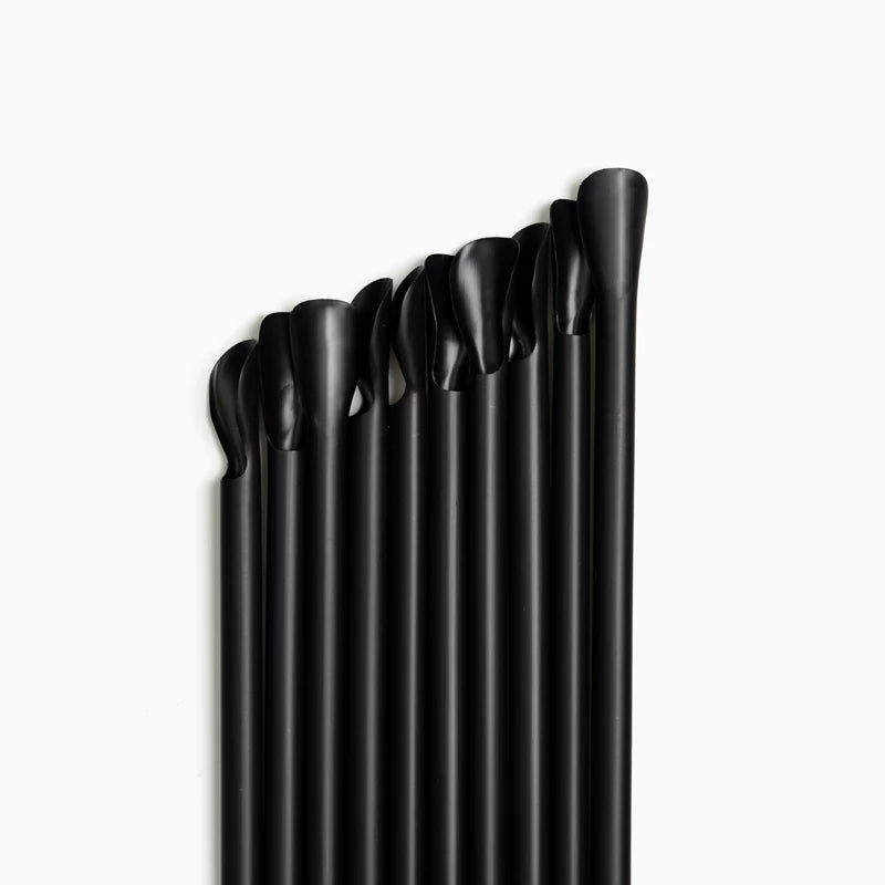 Pajita Cuchara Plástico PP Reutilizable 20 cm Negro (100 uds)