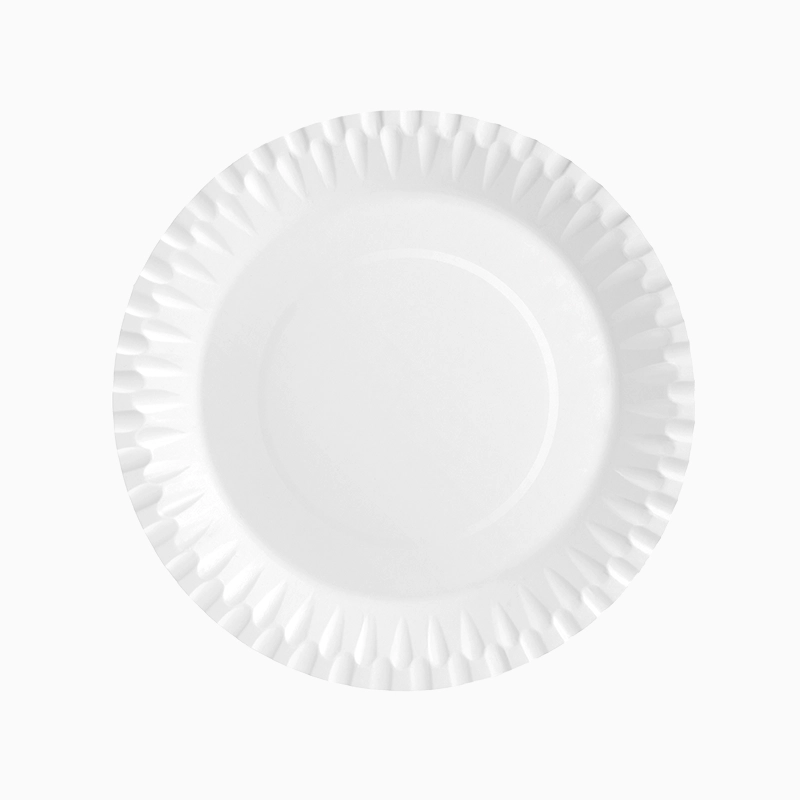 Plato Llano Redondo Cartón Biodegradable Ø 23 cm Blanco (10 uds)