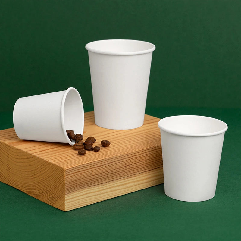 Vaso Biodegradable Cartón 250 cc Blanco Take Away 50 uds