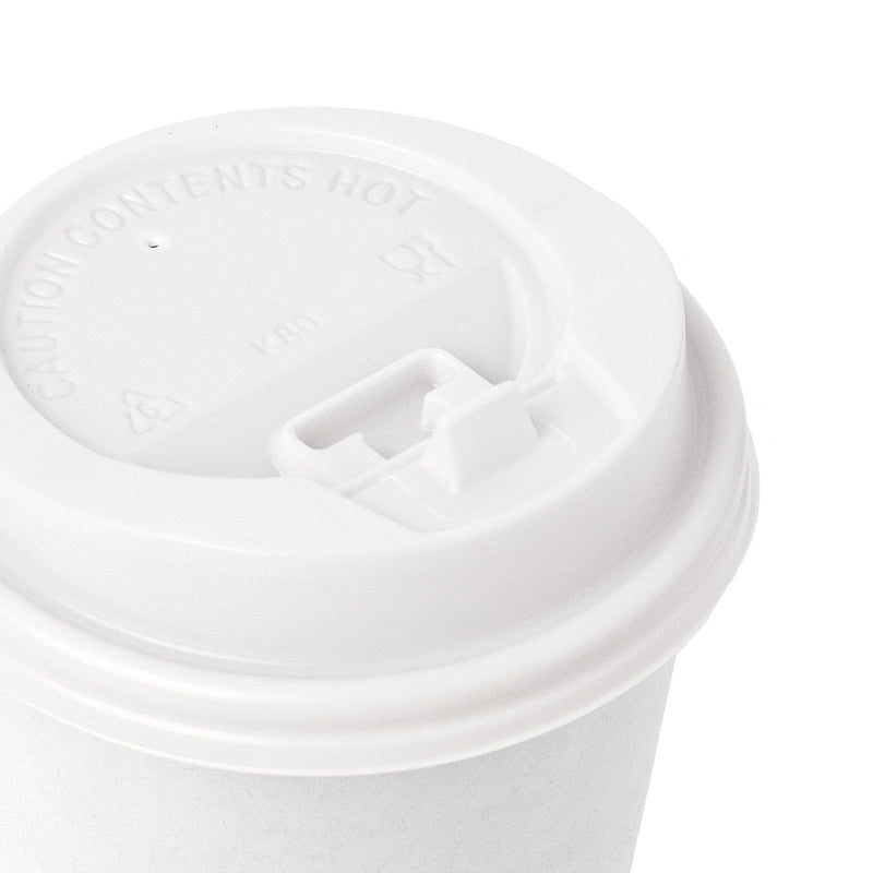 Vaso con Tapa Biodegradable Cartón 200 cc Blanco Take Away 50 Uds