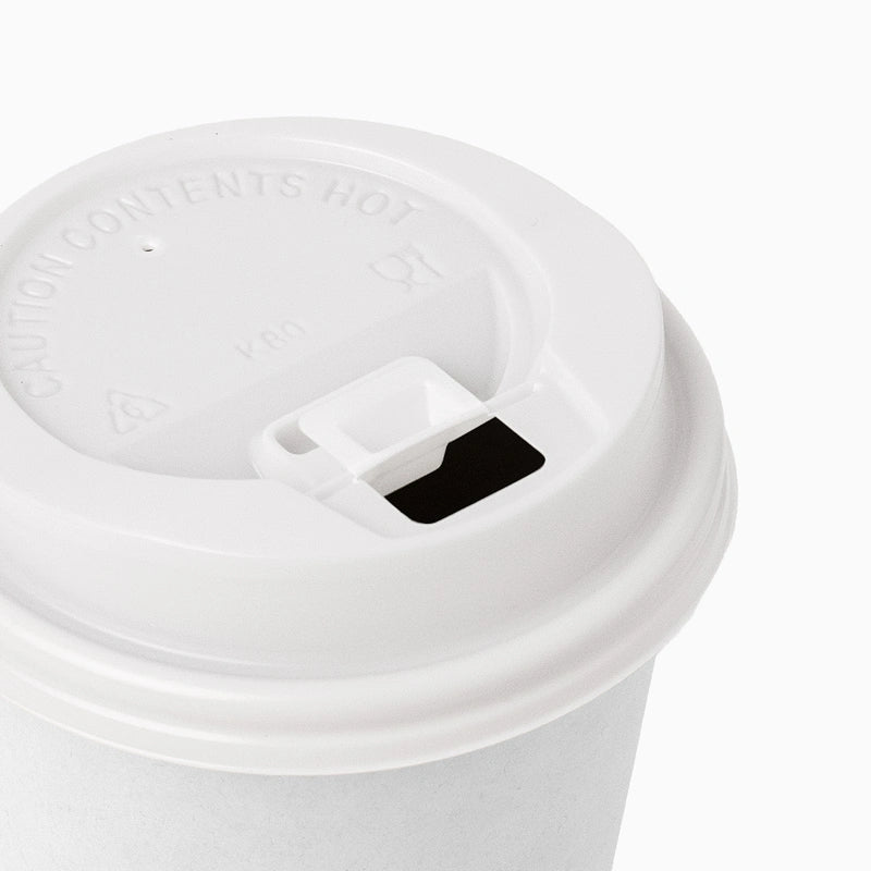 Vaso con Tapa Biodegradable Cartón 120 cc Blanco Take Away 50 uds