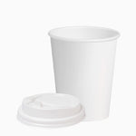 Vaso Cartón + PE Tapa Drink 250 cc Blanco Take Away (500 uds)