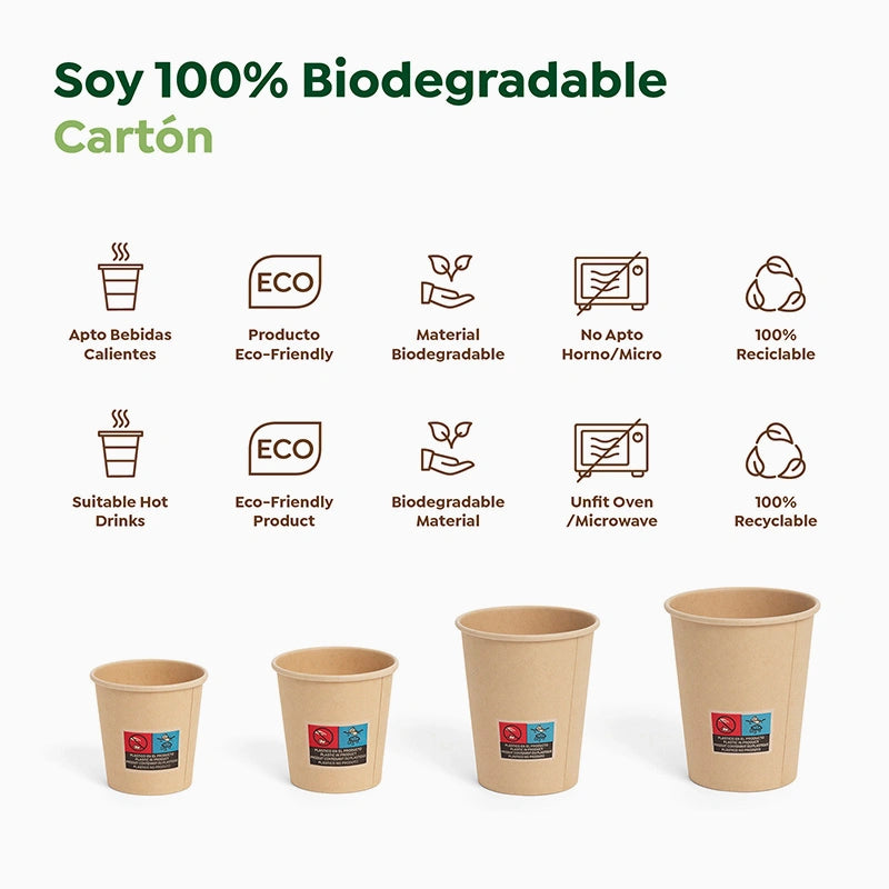 Vaso Cartón + PE 80 cc Kraft Take Away (1000 uds)