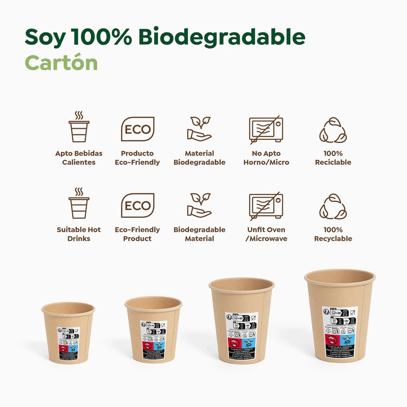 Vaso Cartón + PE 120 cc Kraft Take Away (1000 uds)