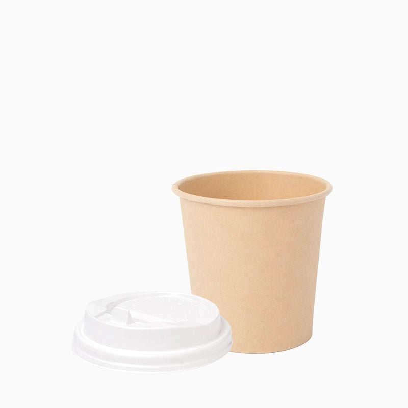 Vaso con Tapa Biodegradable Cartón 120 cc Nature Take Away 50 uds