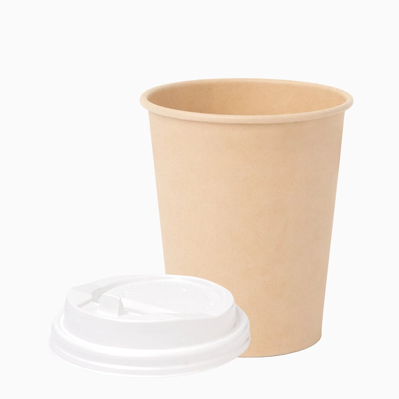 Vaso Biodegradable Cartón con Tapa 250 cc Nature Take Away 500 uds