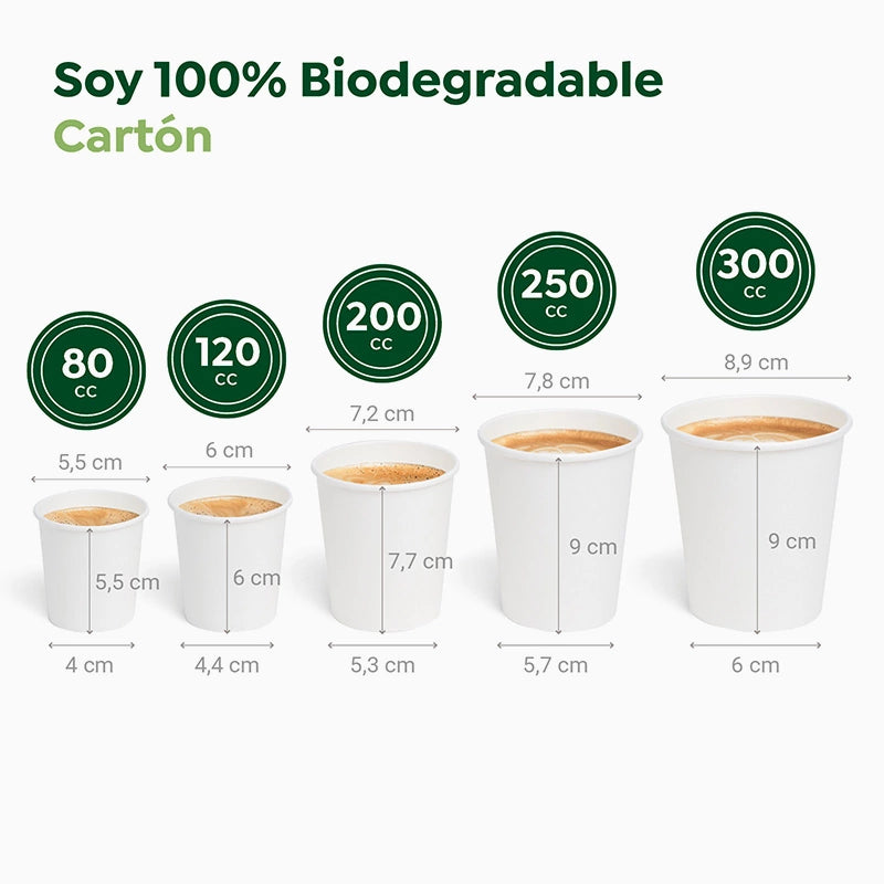 Vaso Cartón + PE 300 cc Blanco Take Away (1000 uds)