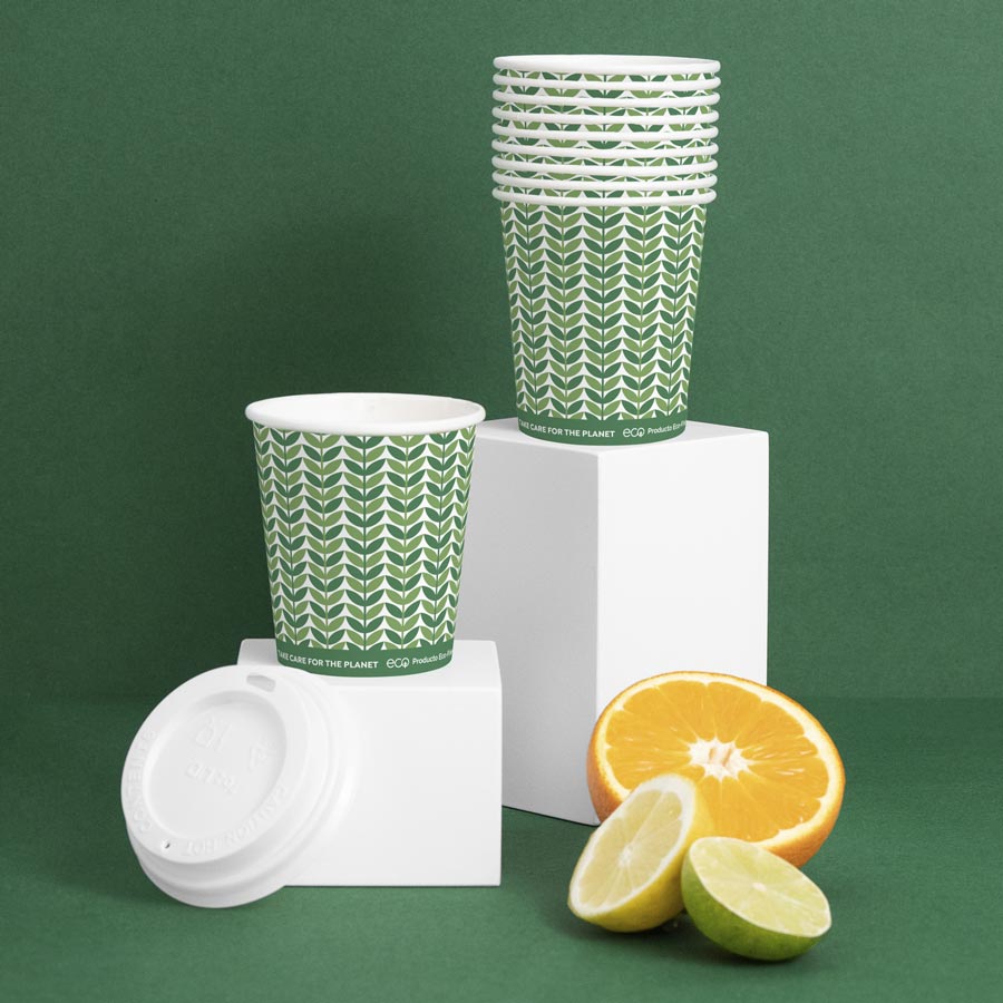 Vaso Eco Green Cartón 120cc con Tapa Drink 12 uds