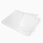 Bandeja Rectangular Cartón con Blonda 40 x 50 cm Blanco (48 uds)