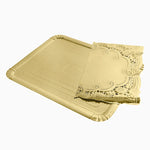 Bandeja Rectangular Cartón con Blonda Metalizado 40 x 50 cm Oro (48 uds)