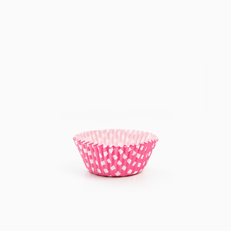 Molde Bombón Redondo Papel Vichy Ø 2.2 x 2 cm Rosa (90 uds)