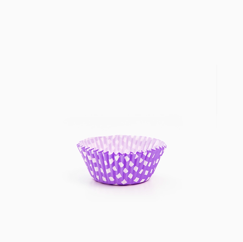 Molde Bombón Redondo Papel Vichy Ø 2.2 x 2 cm Lavanda (90 uds)