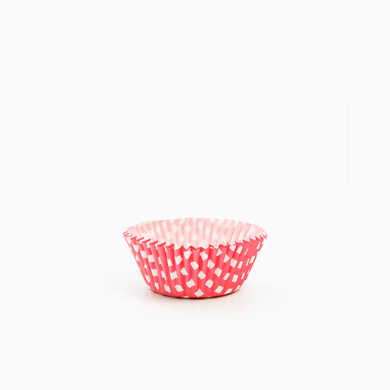 Molde Bombón Redondo Papel Vichy Ø 2.2 x 2 cm Rojo (90 uds)