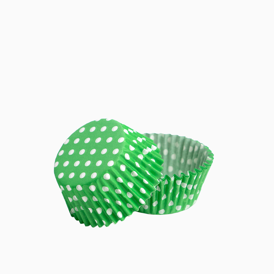 Molde Magdalena Papel Redondo Grande Ø5,2 x 3 cm Verde con Lunares