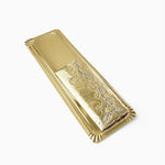 Bandeja Rectangular Brazo Cartón con Blonda Metalizado 13 x 44 cm Oro (72 uds)