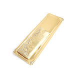Bandeja Rectangular Brazo Cartón con Blonda Metalizado 13 x 44 cm Oro (72 uds)