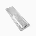 Bandeja Rectangular Brazo Cartón con Blonda Metalizado 13 x 44 cm Plata (72 uds)