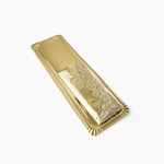 Bandeja Rectangular Brazo Cartón con Blonda Metalizado 10 x 36 cm Oro (72 uds)