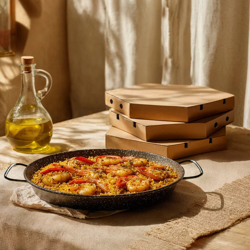 Caja Porta-Paellas Cartón Grande 62.5 x 6.5 cm - Take Away (25 uds)