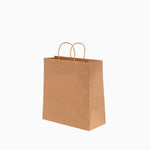 Bolsa Papel Kraft 18 x 8 x 24 cm con Asa Rizada (250 uds)