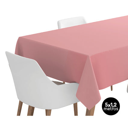 Rollo Mantel Papel Impermeable 1.20 x 5 m Rosa Pastel (25 uds)